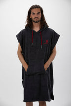 Poncho de Surf Pacifique Sud em Algodão sem Mangas – Cinzento-escuro, Tamanho L