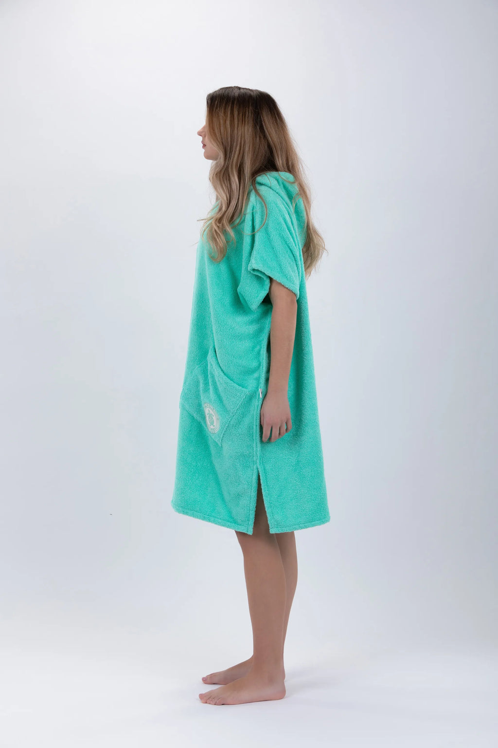 Poncho de Surf Pacifique Sud em Algodão sem Mangas com Fecho – Verde, Tamanho Único