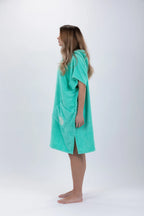 Poncho de Surf Pacifique Sud em Algodão sem Mangas com Fecho – Verde, Tamanho Único