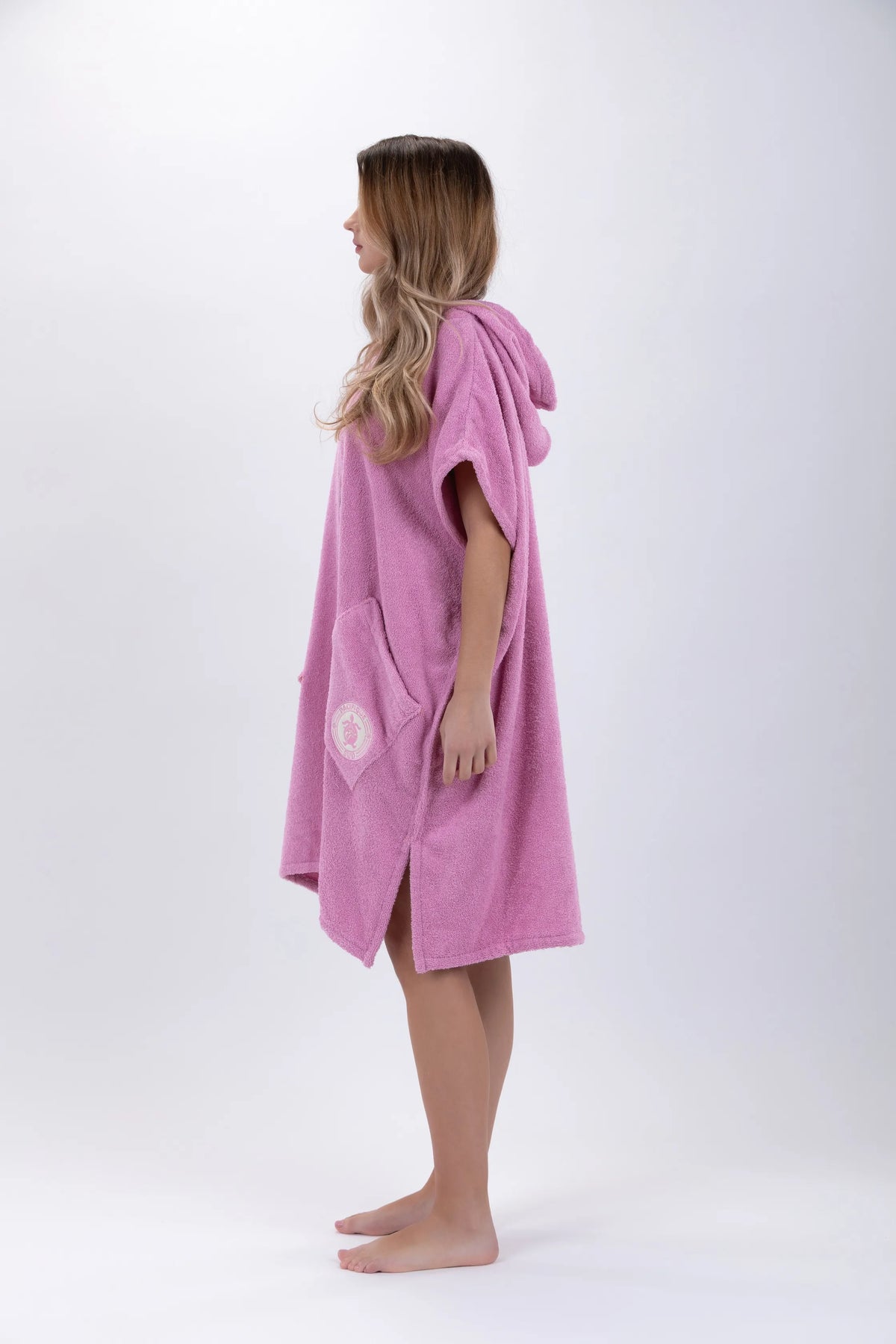 Poncho de Surf Pacifique Sud em Algodão sem Mangas com Fecho – Rosa, Tamanho Único