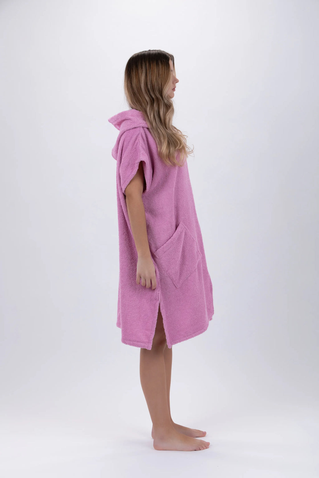Poncho de Surf Pacifique Sud em Algodão sem Mangas com Fecho – Rosa, Tamanho Único