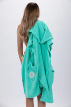Poncho de Surf Pacifique Sud em Algodão sem Mangas com Fecho – Verde, Tamanho Único