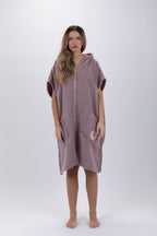 Poncho de Surf Pacifique Sud em Algodão sem Mangas com Fecho – Castanho-claro, Tamanho Único