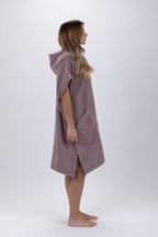 Poncho de Surf Pacifique Sud em Algodão sem Mangas com Fecho – Castanho-claro, Tamanho Único