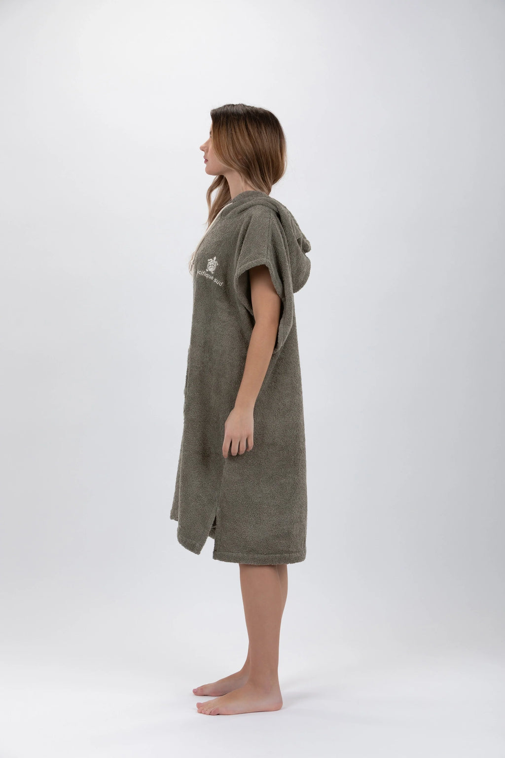 Poncho de Surf Pacifique Sud em Algodão sem Mangas – Verde, Tamanho M