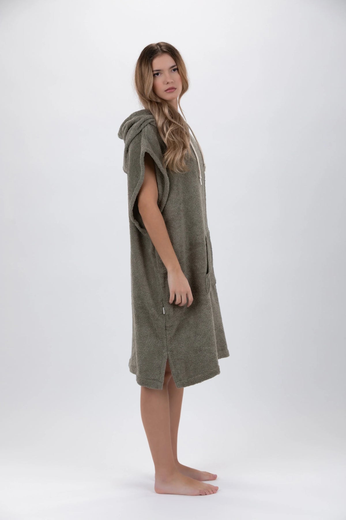 Poncho de Surf Pacifique Sud em Algodão sem Mangas – Verde, Tamanho M