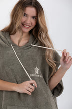 Poncho de Surf Pacifique Sud em Algodão sem Mangas – Verde, Tamanho M
