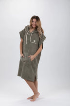 Poncho de Surf Pacifique Sud em Algodão sem Mangas – Verde, Tamanho M