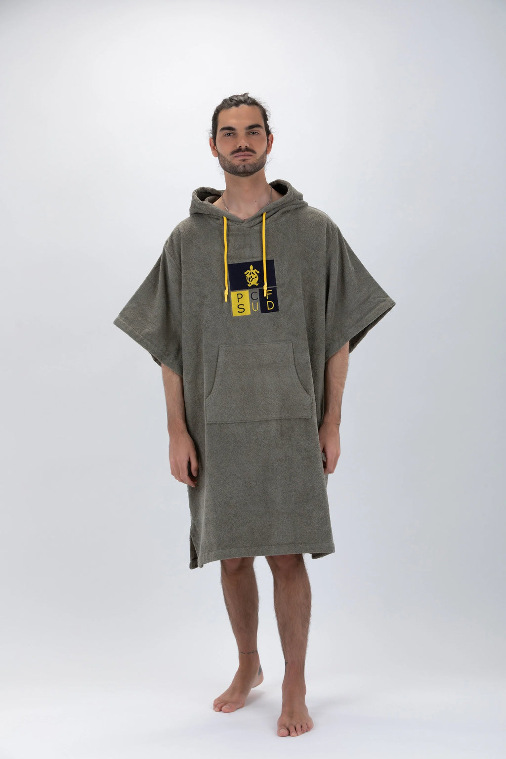 Poncho de Surf Pacifique Sud em Algodão com Mangas – Verde, Tamanho Único