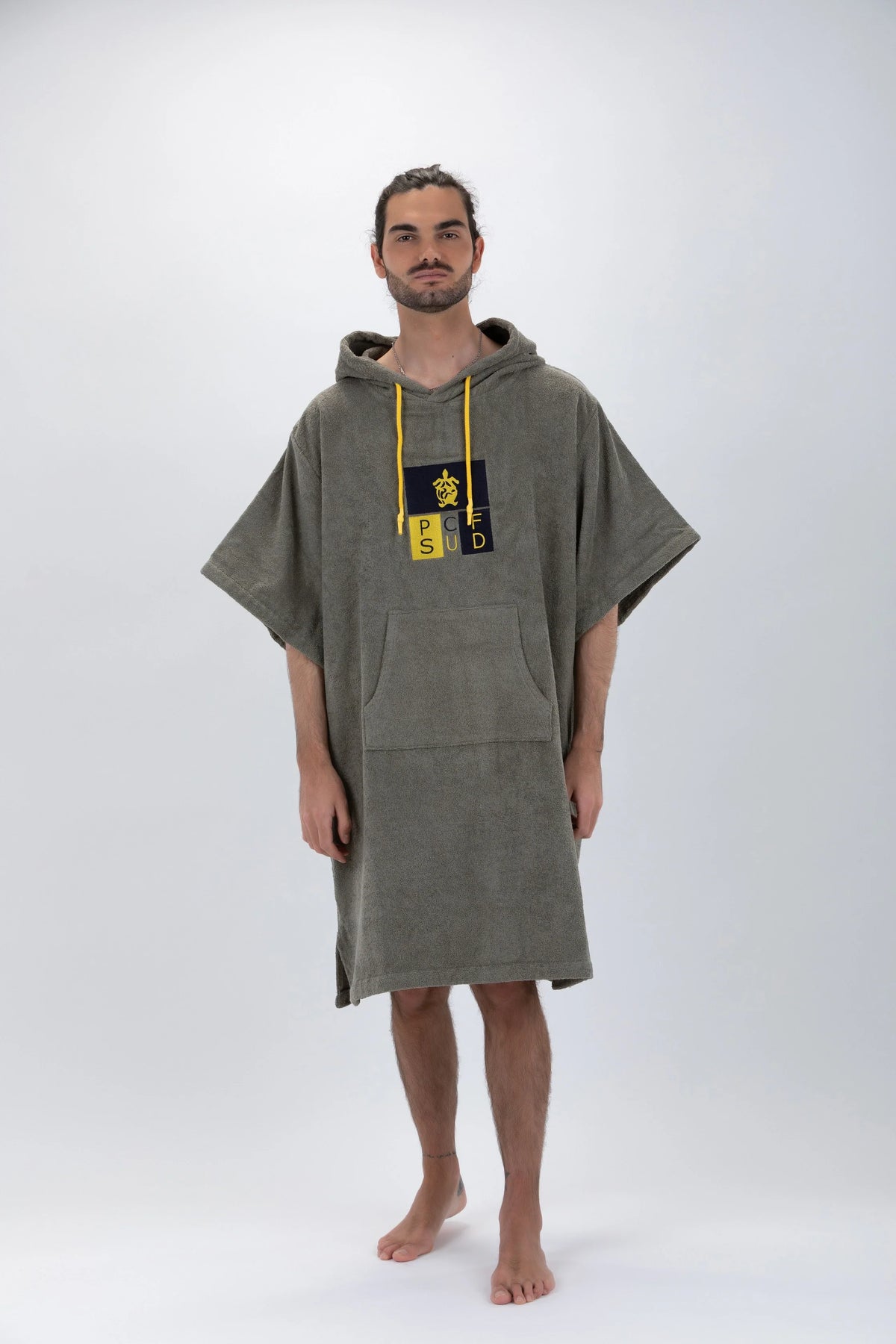 Poncho de Surf Pacifique Sud em Algodão com Mangas – Verde, Tamanho Único