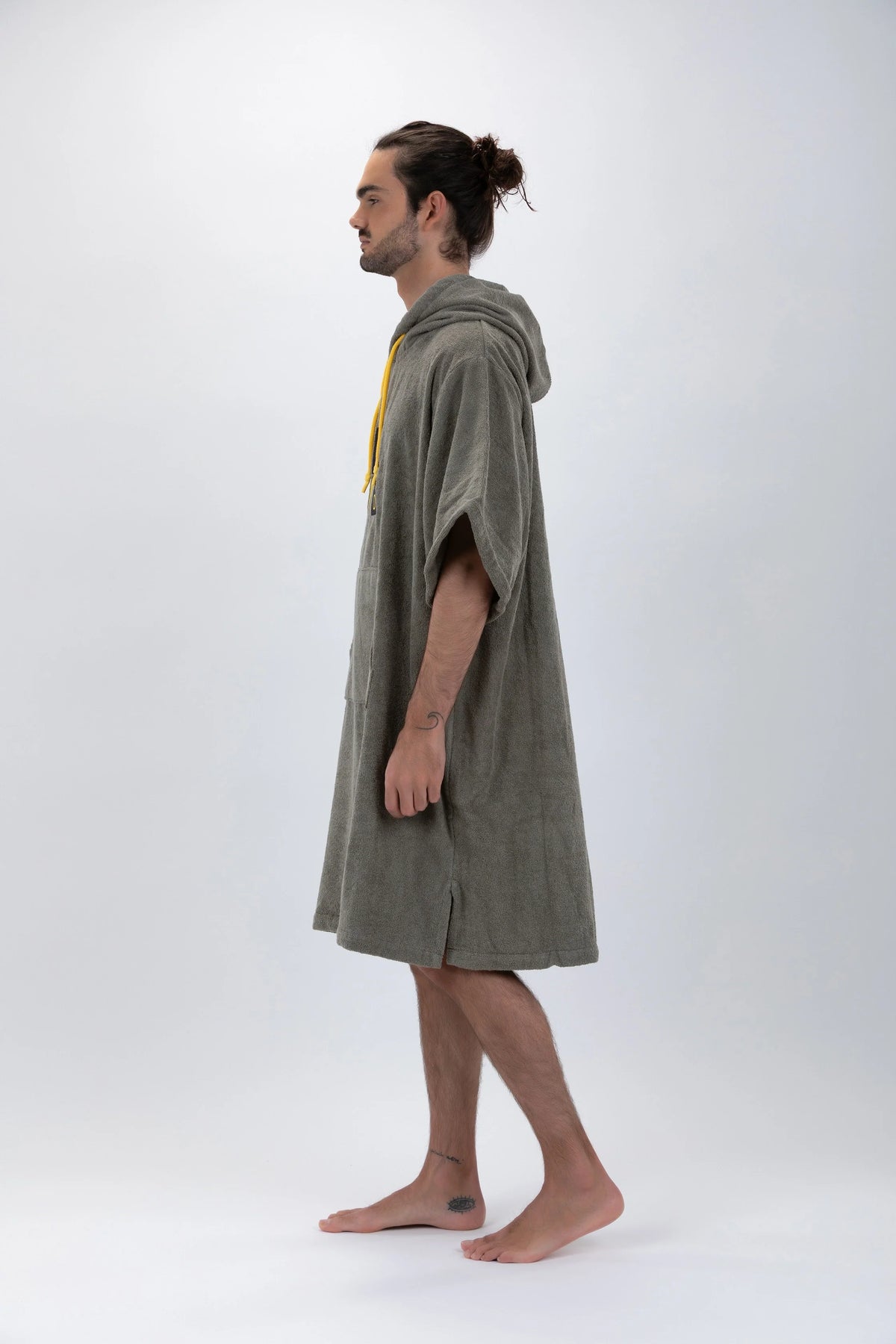 Poncho de Surf Pacifique Sud em Algodão com Mangas – Verde, Tamanho Único