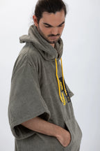 Poncho de Surf Pacifique Sud em Algodão com Mangas – Verde, Tamanho Único