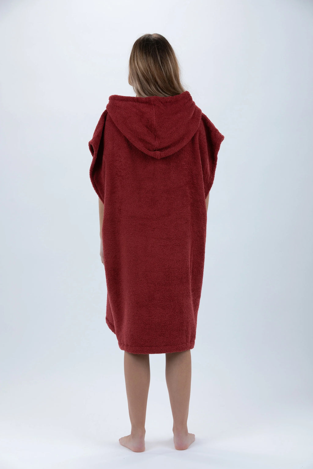 Poncho de Surf Pacifique Sud em Algodão sem Mangas – Bordô, Tamanho M