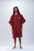 Poncho de Surf Pacifique Sud em Algodão com Mangas – Bordô, Tamanho Único