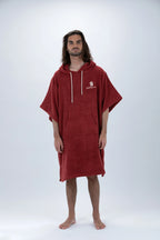 Poncho de Surf Pacifique Sud em Algodão com Mangas – Bordô, Tamanho Único