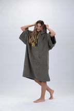 Poncho de Surf Pacifique Sud em Algodão com Mangas – Verde, Tamanho Único