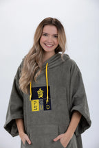 Poncho de Surf Pacifique Sud em Algodão com Mangas – Verde, Tamanho Único