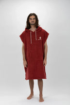 Poncho de Surf Pacifique Sud em Algodão sem Mangas – Bordô, Tamanho L