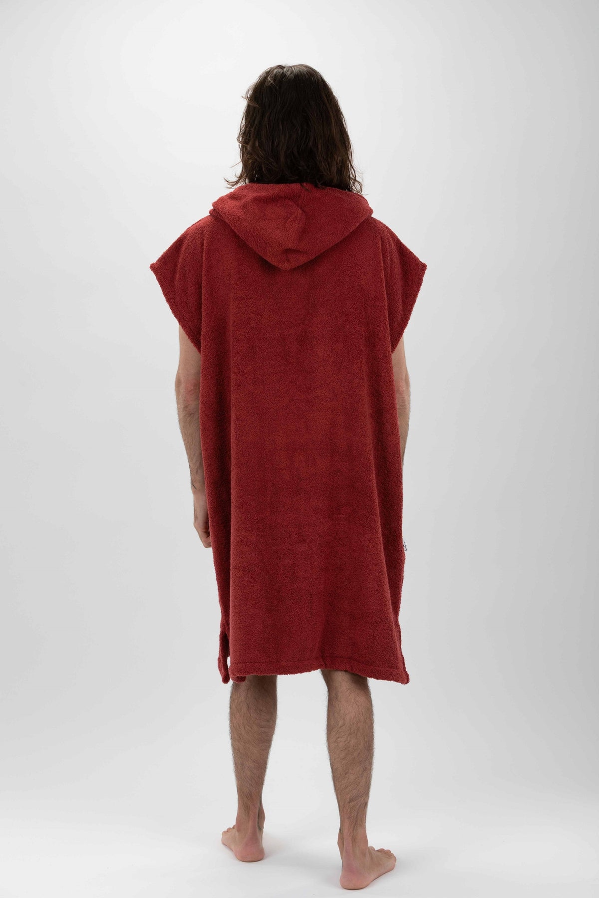 Poncho de Surf Pacifique Sud em Algodão sem Mangas – Bordô, Tamanho L