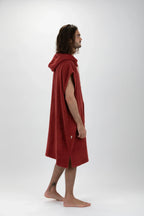 Poncho de Surf Pacifique Sud em Algodão sem Mangas – Bordô, Tamanho L