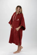 Poncho de Surf Pacifique Sud em Algodão com Mangas – Bordô, Tamanho Único