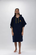 Poncho de Surf Pacifique Sud em Algodão com Mangas – Azul-marinho, Tamanho Único