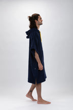 Poncho de Surf Pacifique Sud em Algodão com Mangas – Azul-marinho, Tamanho Único