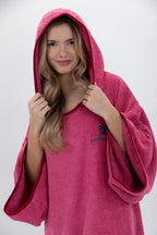 Poncho de Surf Pacifique Sud em Algodão com Mangas – Rosa, Tamanho Único