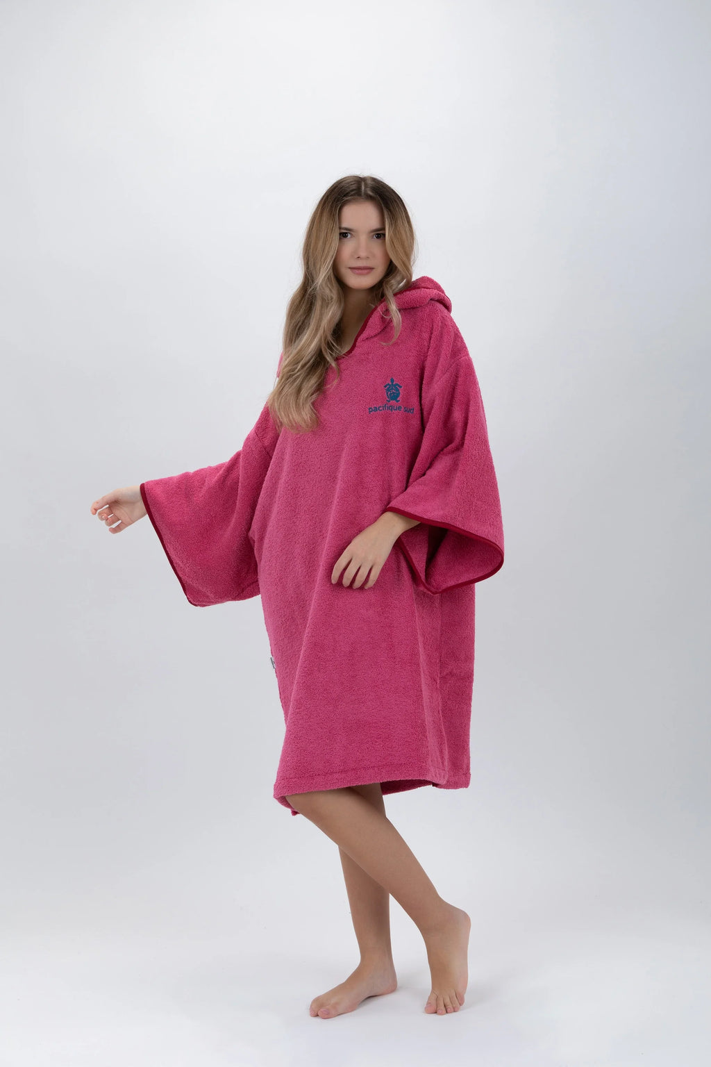 Poncho de Surf Pacifique Sud em Algodão com Mangas – Rosa, Tamanho Único