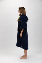 Poncho de Surf Pacifique Sud em Algodão com Mangas – Azul-marinho, Tamanho Único