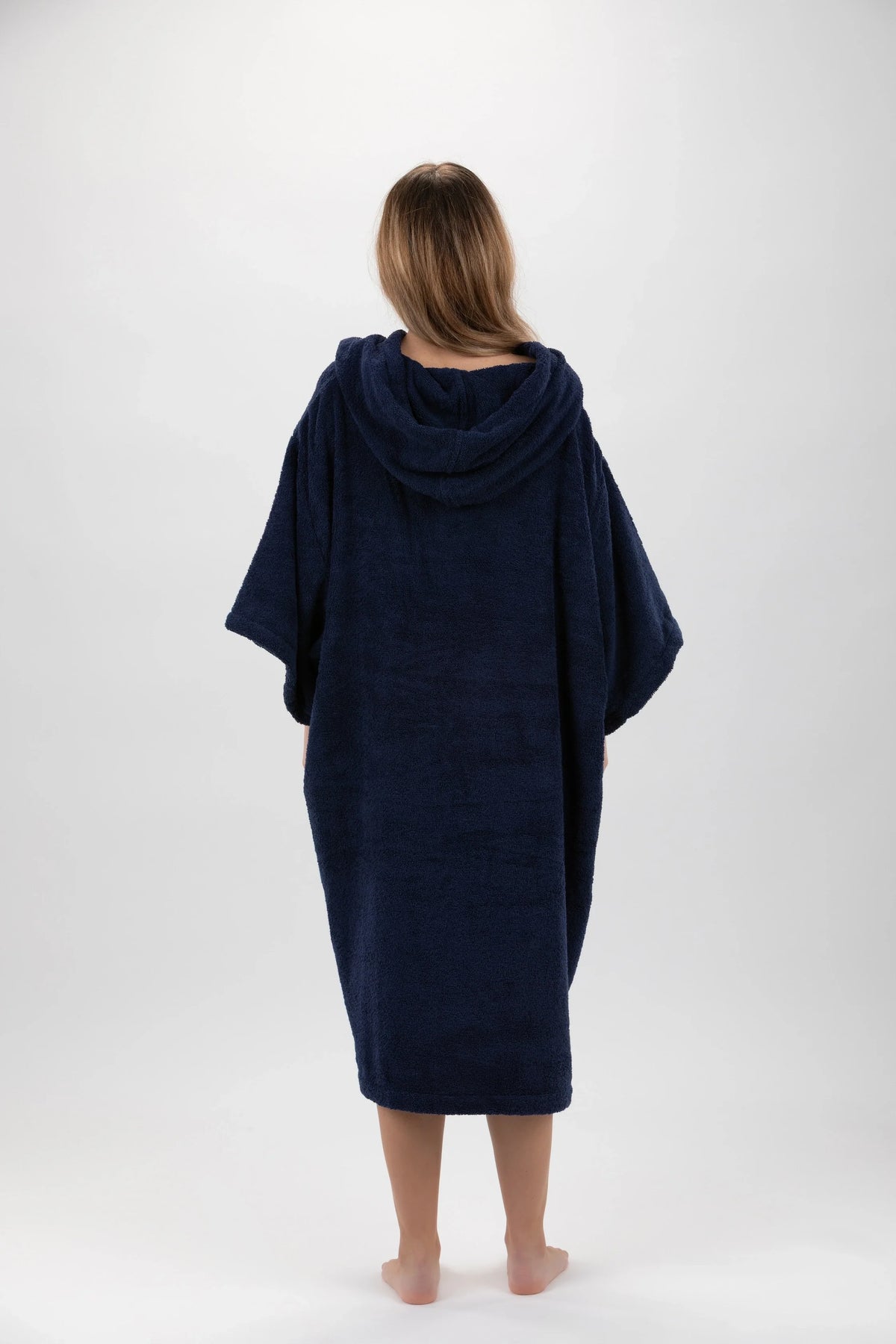 Poncho de Surf Pacifique Sud em Algodão com Mangas – Azul-marinho, Tamanho Único