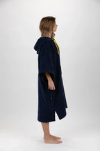 Poncho de Surf Pacifique Sud em Algodão com Mangas – Azul-marinho, Tamanho Único