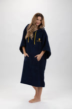 Poncho de Surf Pacifique Sud em Algodão com Mangas – Azul-marinho, Tamanho Único
