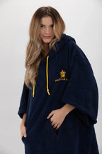 Poncho de Surf Pacifique Sud em Algodão com Mangas – Azul-marinho, Tamanho Único