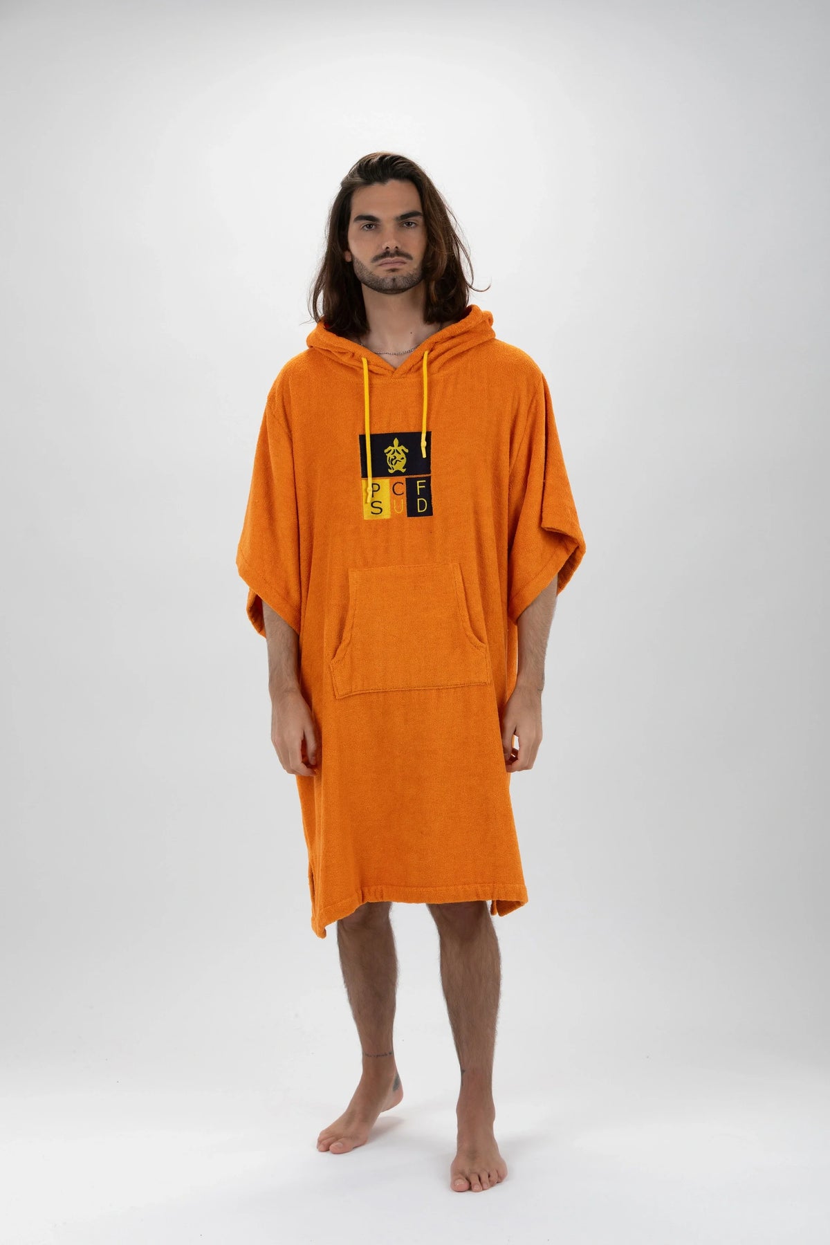 Poncho de Surf Pacifique Sud em Tencel com Mangas – Laranja, Tamanho Único