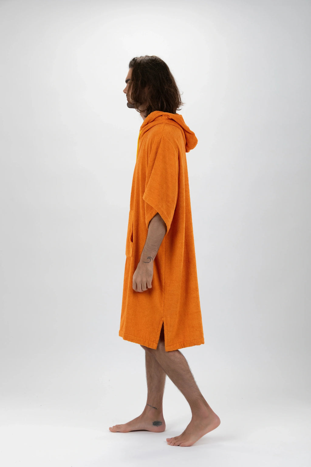 Poncho de Surf Pacifique Sud em Tencel com Mangas – Laranja, Tamanho Único