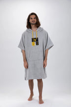 Poncho de Surf Pacifique Sud em Algodão com Mangas – Cinzento-claro, Tamanho Único