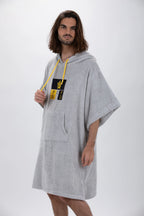 Poncho de Surf Pacifique Sud em Algodão com Mangas – Cinzento-claro, Tamanho Único