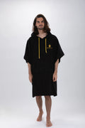 Poncho de Surf Pacifique Sud em Tencel com Mangas – Preto, Tamanho Único