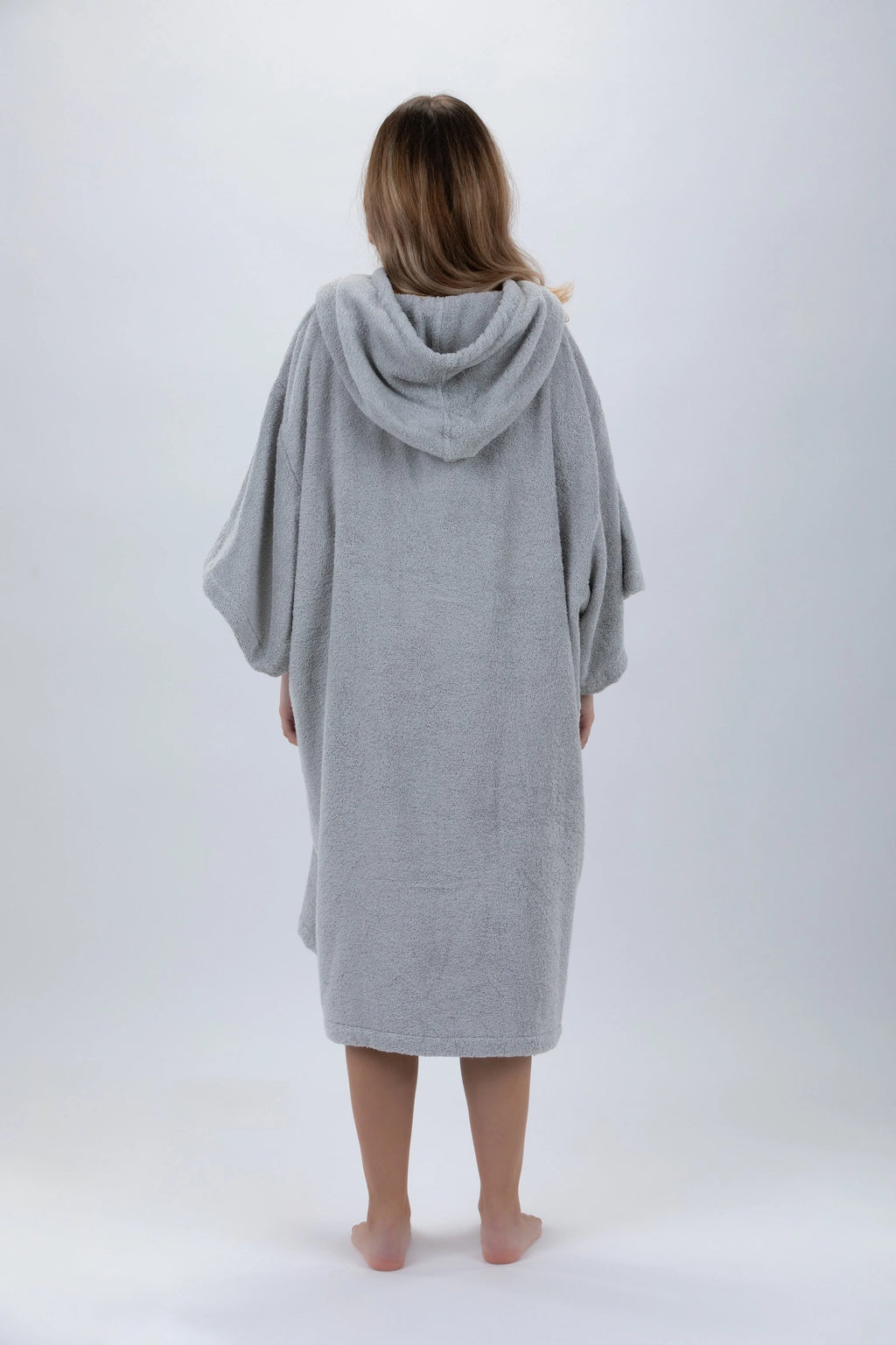 Poncho de Surf Pacifique Sud em Algodão com Mangas – Cinzento-claro, Tamanho Único