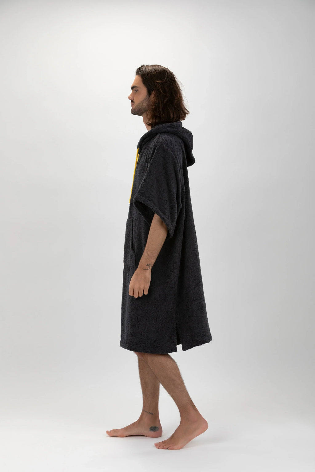 Poncho de Surf Pacifique Sud em Algodão com Mangas – Cinzento-escuro, Tamanho Único