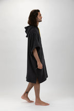 Poncho de Surf Pacifique Sud em Algodão com Mangas – Cinzento-escuro, Tamanho Único