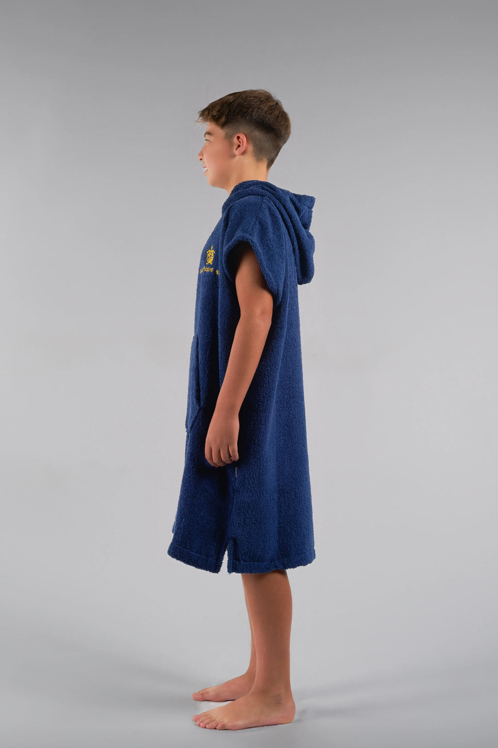 Poncho de Surf Júnior Pacifique Sud em Algodão sem Mangas – Azul-marinho