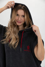 Poncho de Surf Pacifique Sud em Algodão sem Mangas – Cinzento-escuro, Tamanho M (400 g/m²)