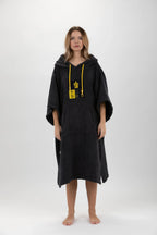 Poncho de Surf Pacifique Sud em Algodão com Mangas – Cinzento-escuro, Tamanho Único