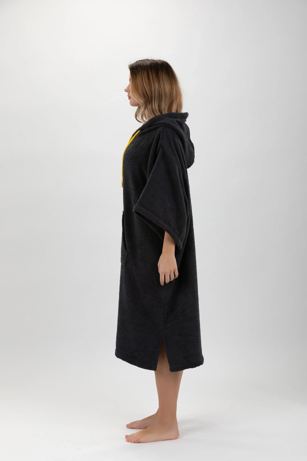 Poncho de Surf Pacifique Sud em Algodão com Mangas – Cinzento-escuro, Tamanho Único