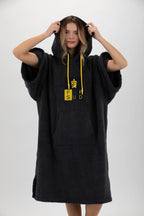 Poncho de Surf Pacifique Sud em Algodão com Mangas – Cinzento-escuro, Tamanho Único