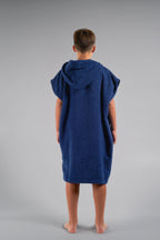Poncho de Surf Júnior Pacifique Sud em Algodão sem Mangas – Azul-marinho