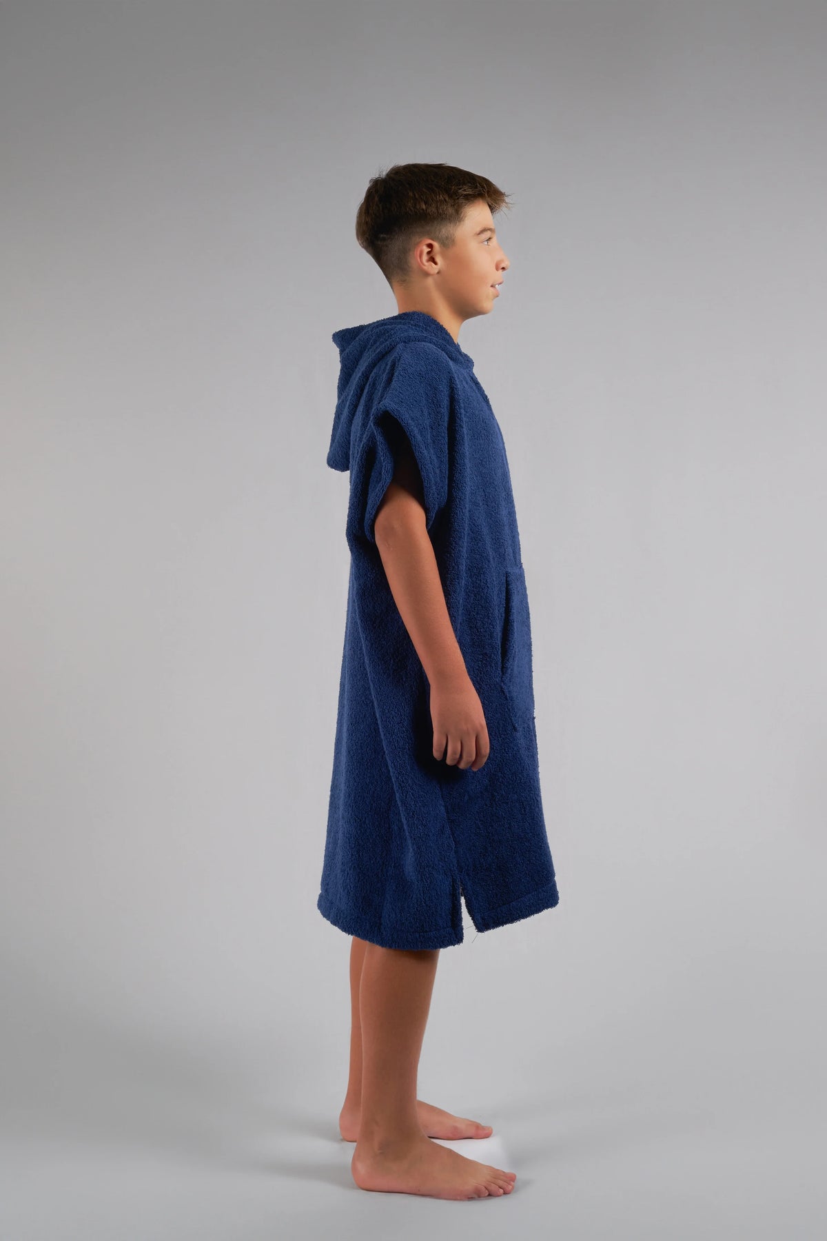 Poncho de Surf Júnior Pacifique Sud em Algodão sem Mangas – Azul-marinho
