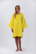 Poncho de Surf Júnior Pacifique Sud em Algodão com Mangas – Amarelo